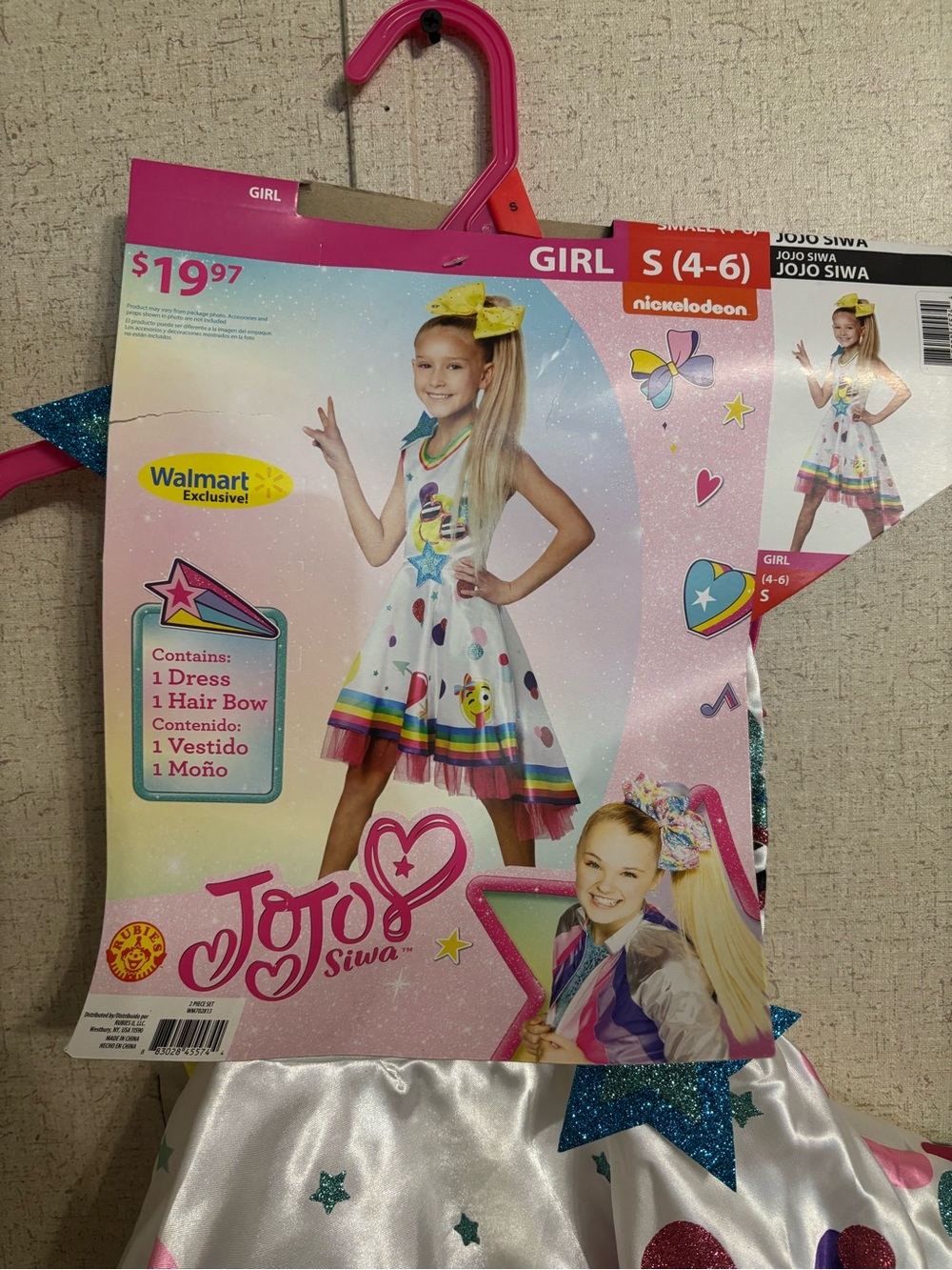 JoJo Siwa White Rainbow Star Dress with Yellow Bow Halloween